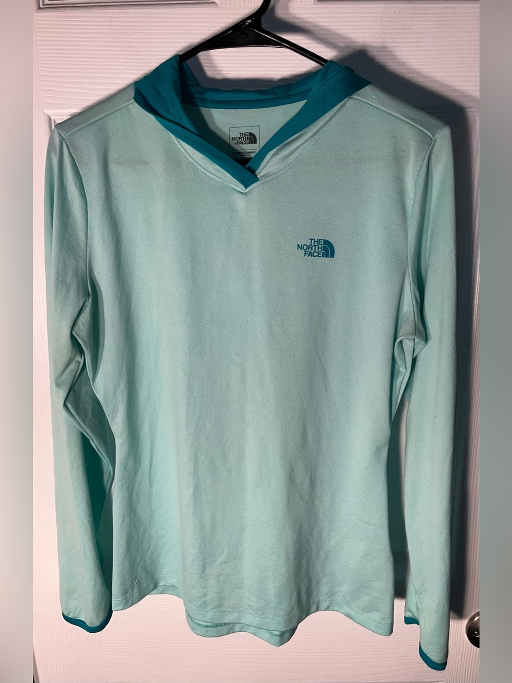 Women’s The North Face Light Blue Flashdry Hoodie Hoody Size Medium M